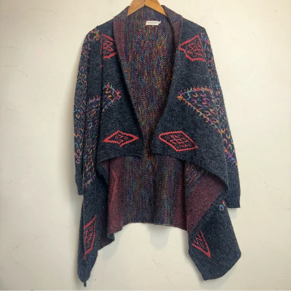 Dreamers Women Med Aztec Southwest Open Cardigan Sweater Cowgirl Western Rodeo - Picture 1 of 11